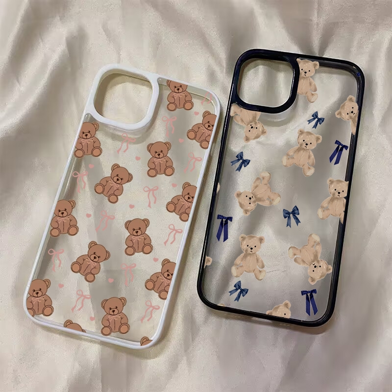 Phone Cases For Samsung S21 5G - Bonito urso de pelúcia bowknot caso