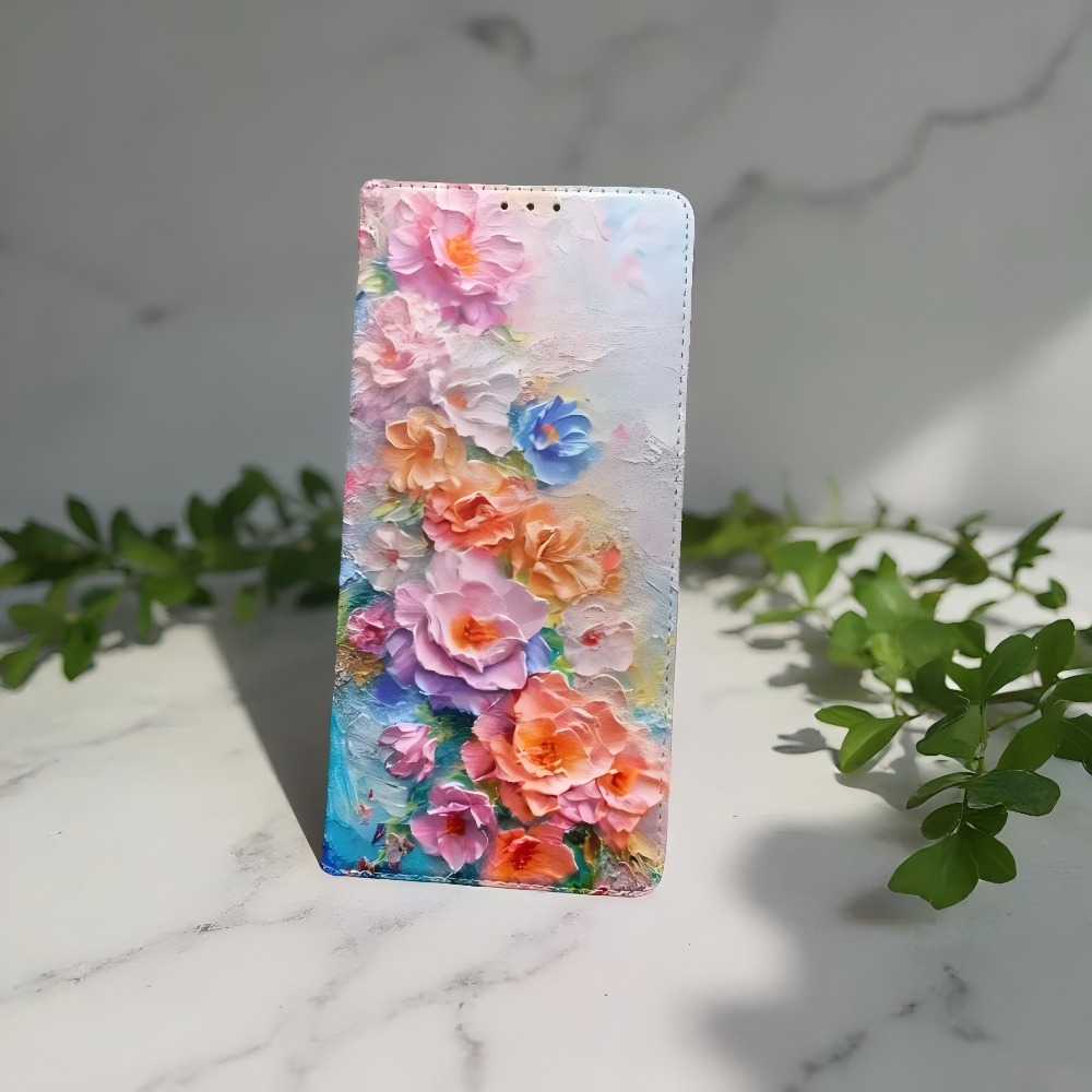 Phone Cases Samsung S25 - Capa Carteira Magnética de Couro Pintada