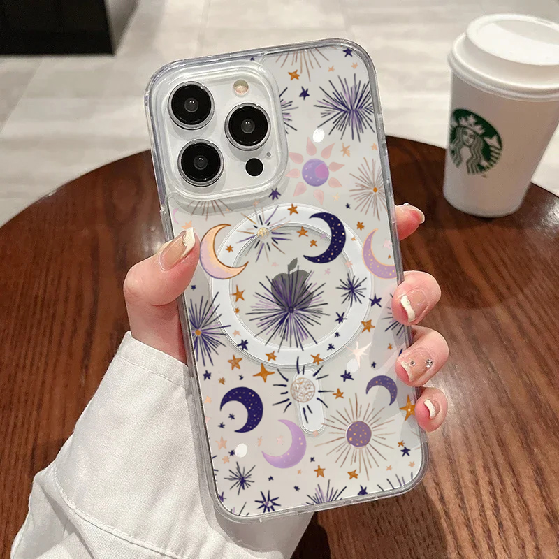 Phone Cases Magnetic - Capa de Telefone Romântica Sol Lua