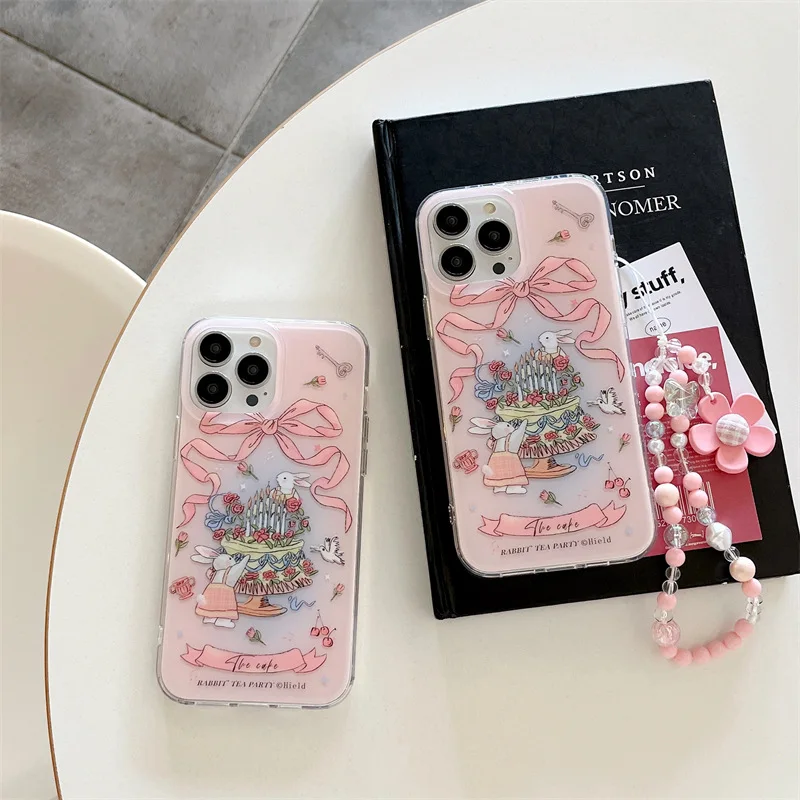 Phone Cases Com - Ins Bow Cake Bunny Phone Case