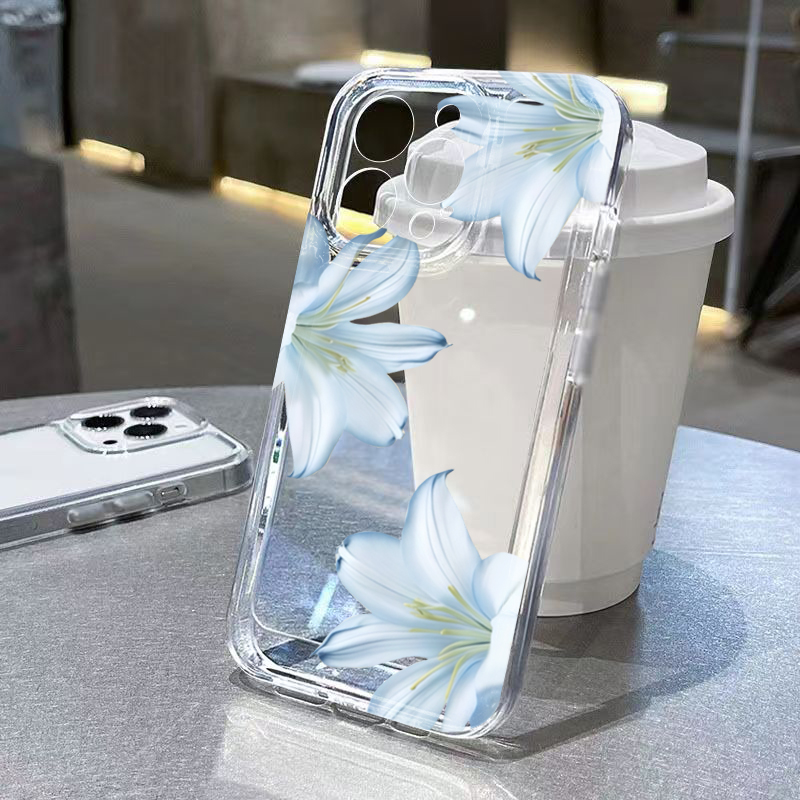 Phone Cases Popular - Capa Transparente de Moda com Flor