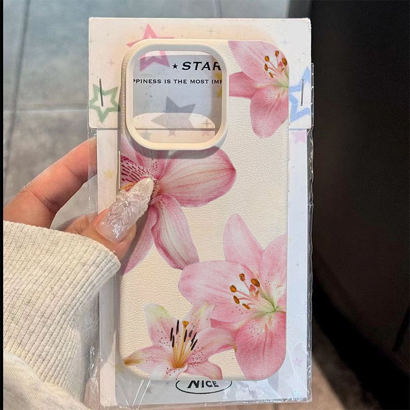 Phone Cases Samsung S25 - Rosa lírio lichia textura caso de