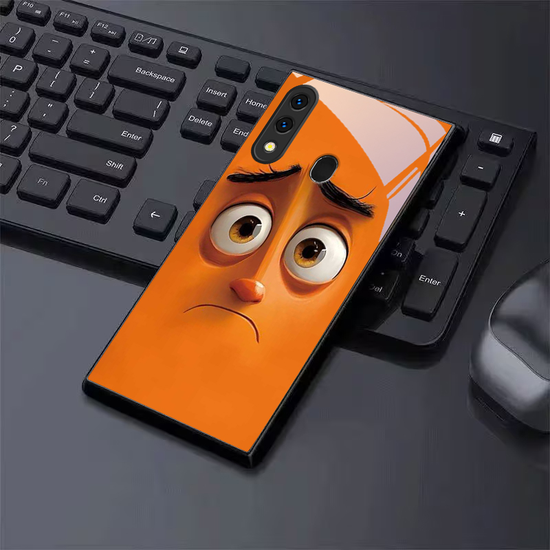 Phone Cases Orange - Capa de Telefone de Vidro Preto