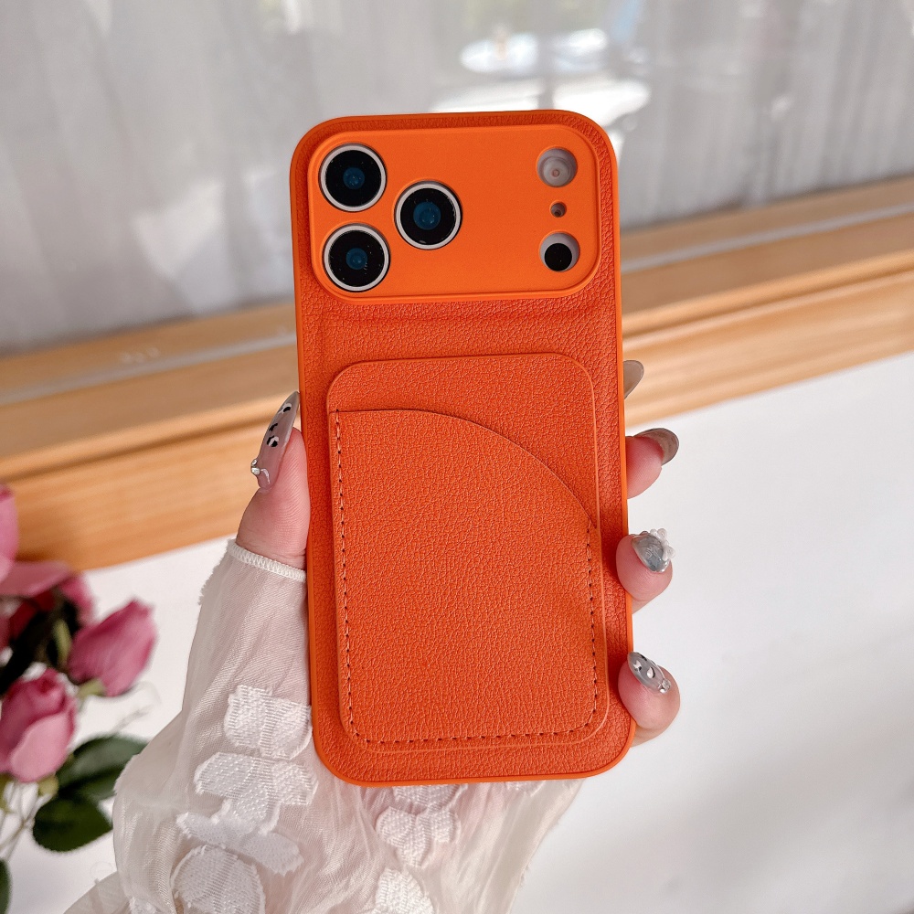 Luxo avançado laranja couro in - Phone Cases Orange avaliação e preço