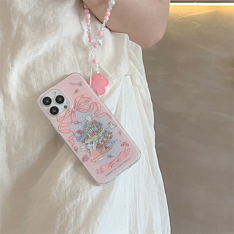 Ins Bow Cake Bunny Phone Case  - Phone Cases Com avaliação e preço